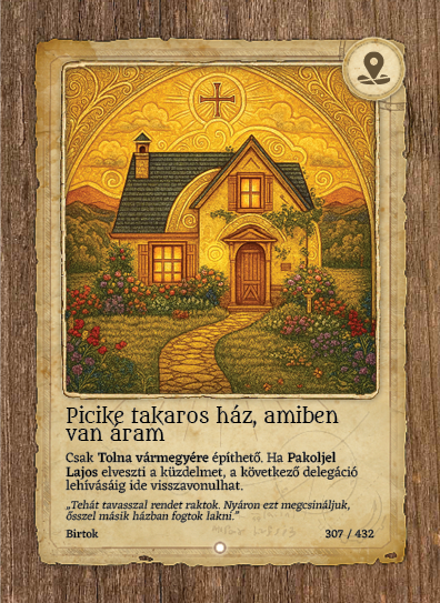 Picike takaros ház, amiben van áram